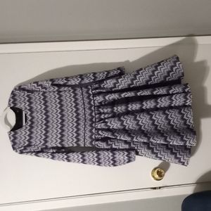 Purple and white chevron dress